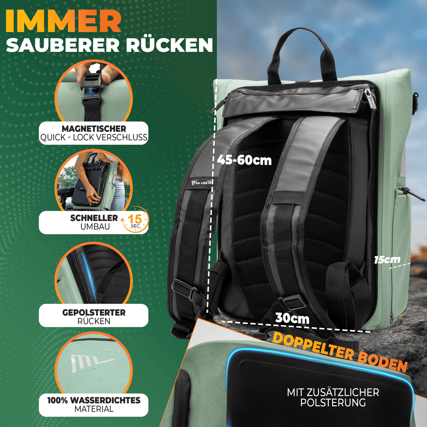 2x EVO Fahrradtaschen + 2x Schlösser