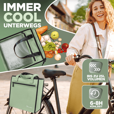 Fahrradtasche & Einkaufstasche 25L inkl. Kühltasche