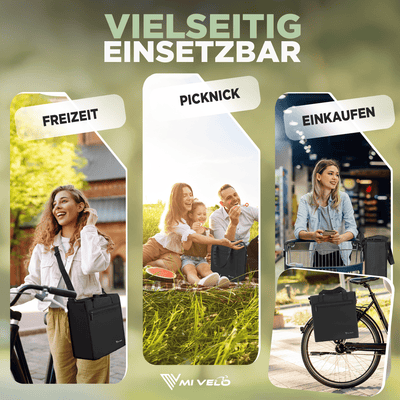 Fahrradtasche & Einkaufstasche 25L inkl. Kühltasche