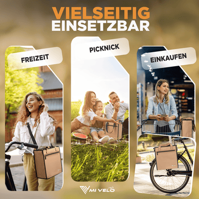 Fahrradtasche & Einkaufstasche 25L inkl. Kühltasche