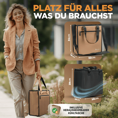 Fahrradtasche & Einkaufstasche 25L inkl. Kühltasche