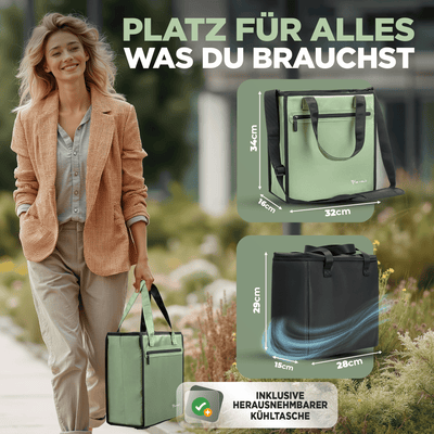 Fahrradtasche & Einkaufstasche 25L inkl. Kühltasche