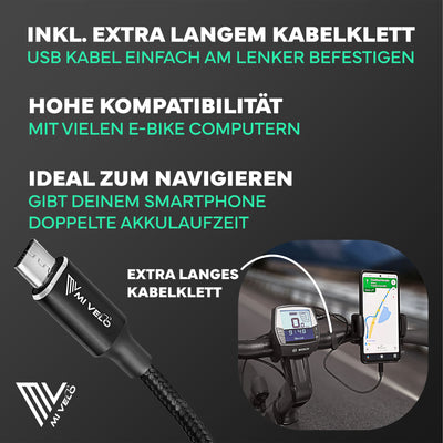 MIVELO E-Bike Ladekabel für Bosch Intuvia, Kiox (außer 300) & Nyon (alt)
