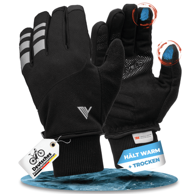 Fahrradhandschuhe Winter mit Thermo-Fleece & 3M-Thinsulate "THERMO-FIT"