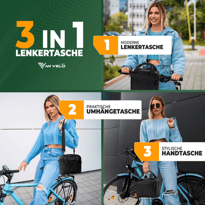 Lenkertasche Fahrrad mit Tragegriff für KlickFIX-Halterungen 6L "LUNA"