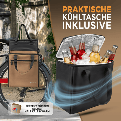 Fahrradtasche & Einkaufstasche 25L inkl. Kühltasche