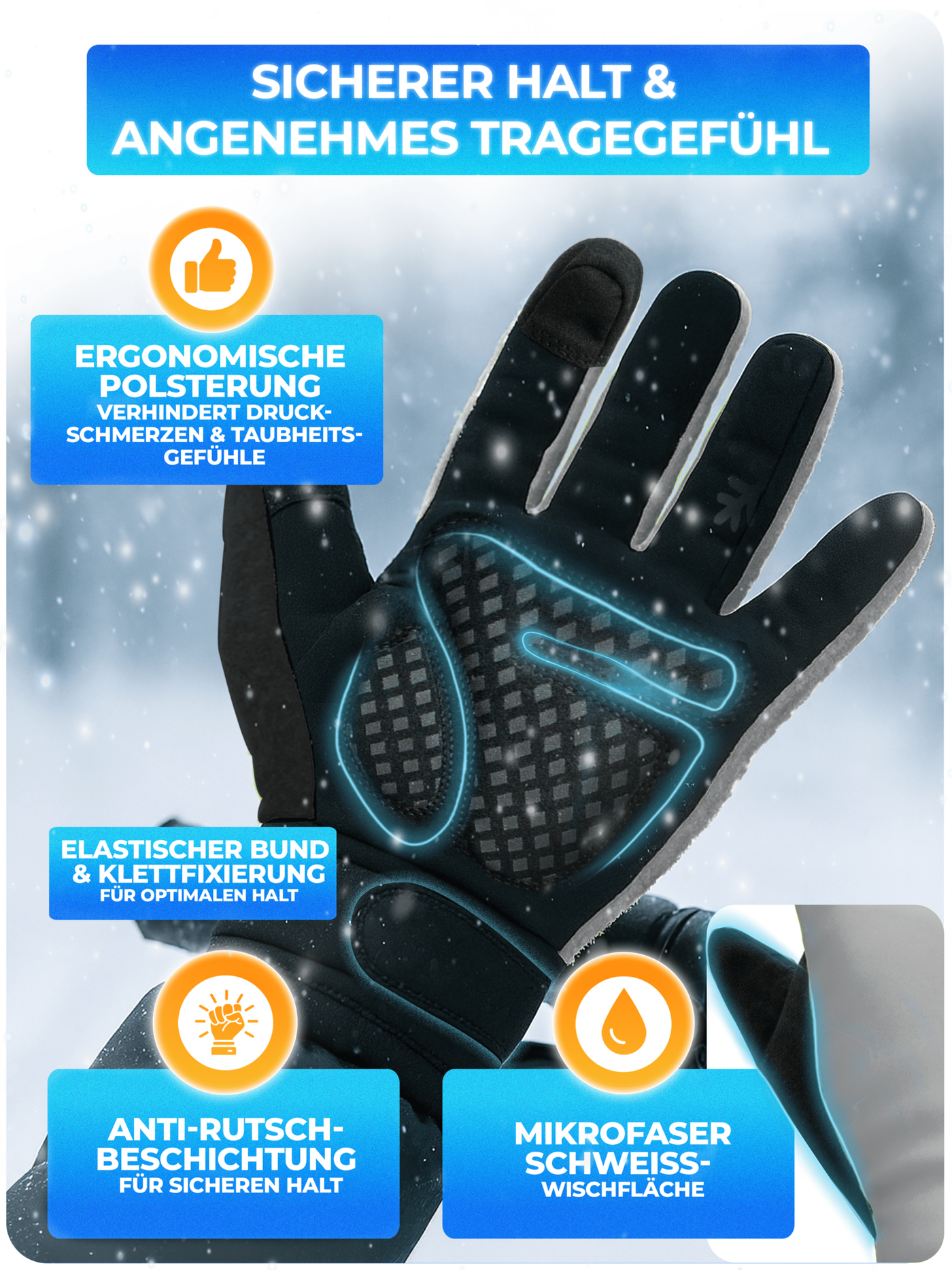 Winterhandschuhe aus Thermo-Fleece & mit 3M-Isolierung