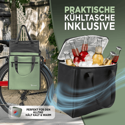 Fahrradtasche & Einkaufstasche 25L inkl. Kühltasche