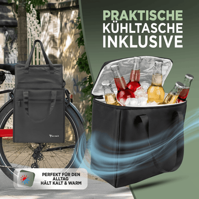 Fahrradtasche & Einkaufstasche 25L inkl. Kühltasche