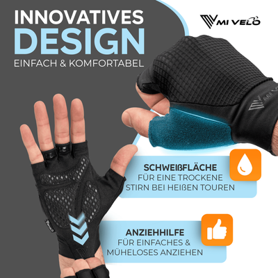 Bequeme Fahrradhandschuhe für den Sommer - Atmungsaktiv & gepolstert