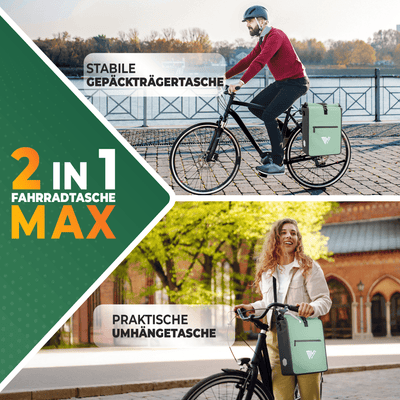 2in1 Fahrradtasche für Gepäckträger wasserdicht 25L "Max"