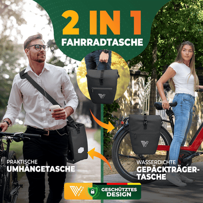 2in1 Fahrradtasche für Gepäckträger wasserdicht 25L "CAPAX"