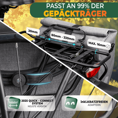 2in1 Fahrradtasche für Gepäckträger wasserdicht 25L "CAPAX"