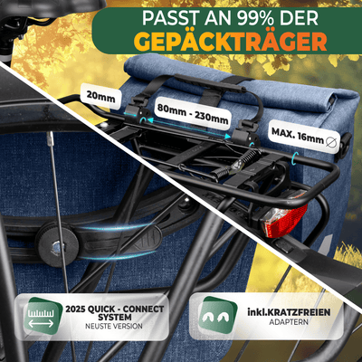 2in1 Fahrradtasche für Gepäckträger wasserdicht 25L "CAPAX"
