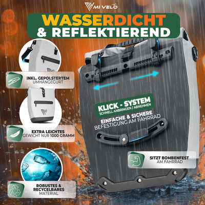 2in1 Fahrradtasche für Gepäckträger wasserdicht 25L "CAPAX"