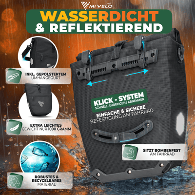 2in1 Fahrradtasche für Gepäckträger wasserdicht 25L "CAPAX"