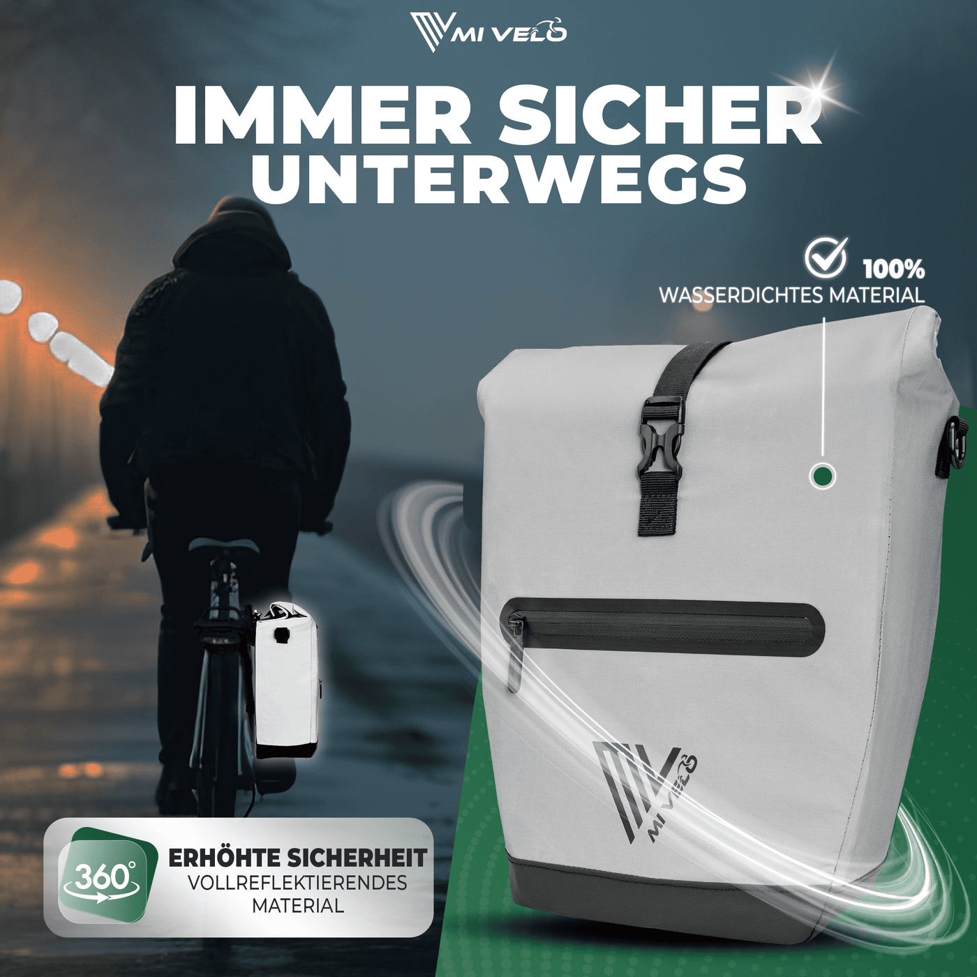 2in1 Fahrradtasche für Gepäckträger wasserdicht 25L "CAPAX"