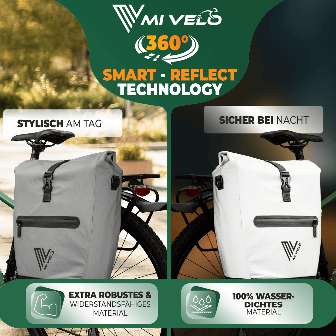 2in1 Fahrradtasche für Gepäckträger wasserdicht 25L "CAPAX"