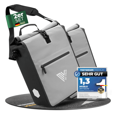 2in1 Fahrradtasche für Gepäckträger wasserdicht 25L "Max"