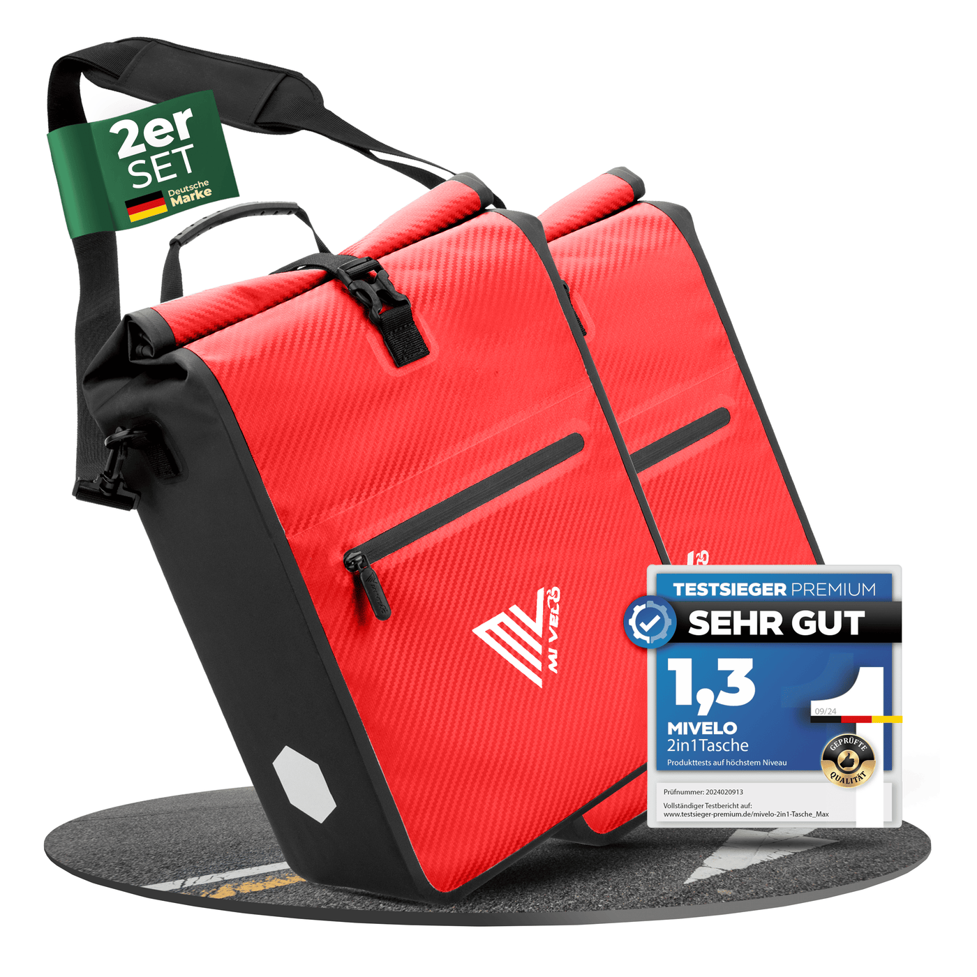 2in1 Fahrradtasche für Gepäckträger wasserdicht 25L "Max"