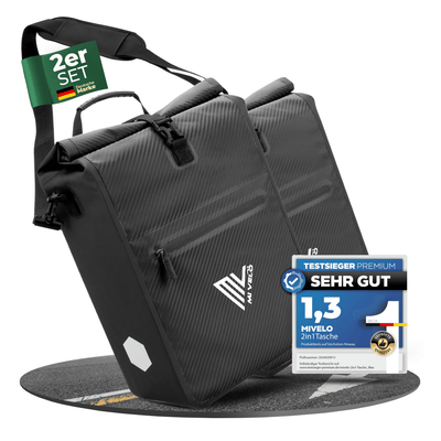 2in1 Fahrradtasche für Gepäckträger wasserdicht 25L "Max"