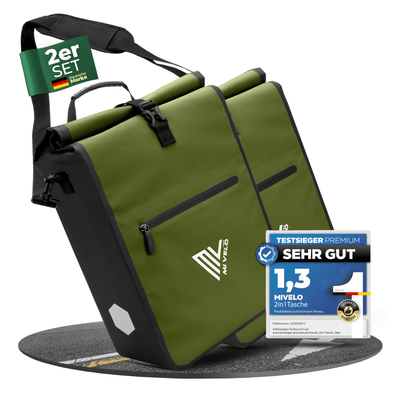 2in1 Fahrradtasche für Gepäckträger wasserdicht 25L "Max"
