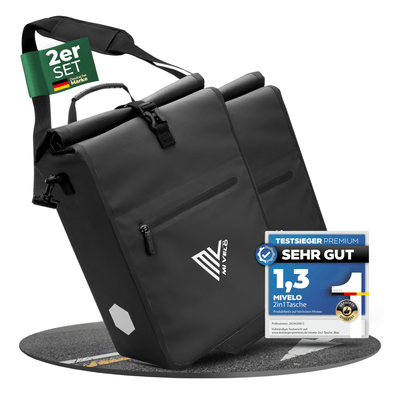 2in1 Fahrradtasche für Gepäckträger wasserdicht 25L "Max"