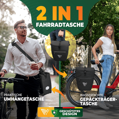 2in1 Fahrradtasche für Gepäckträger wasserdicht 25L "CAPAX"