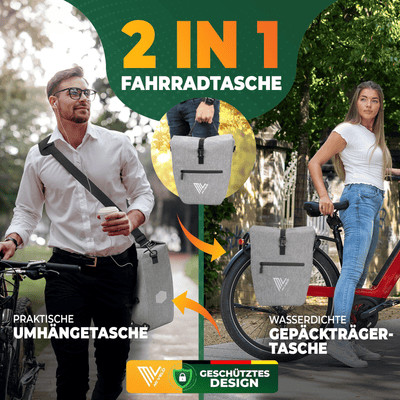 2in1 Fahrradtasche für Gepäckträger wasserdicht 25L "CAPAX"