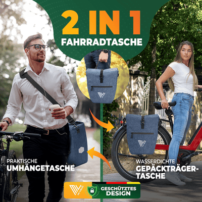 2in1 Fahrradtasche für Gepäckträger wasserdicht 25L "CAPAX"