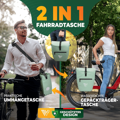 2in1 Fahrradtasche für Gepäckträger wasserdicht 25L "CAPAX"