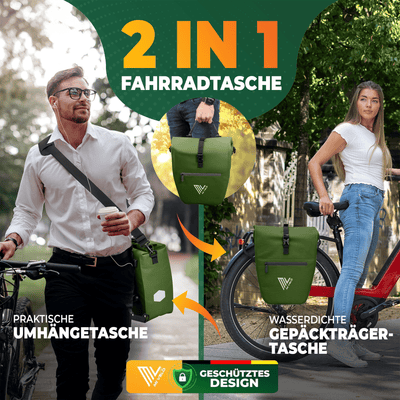 2in1 Fahrradtasche für Gepäckträger wasserdicht 25L "CAPAX"