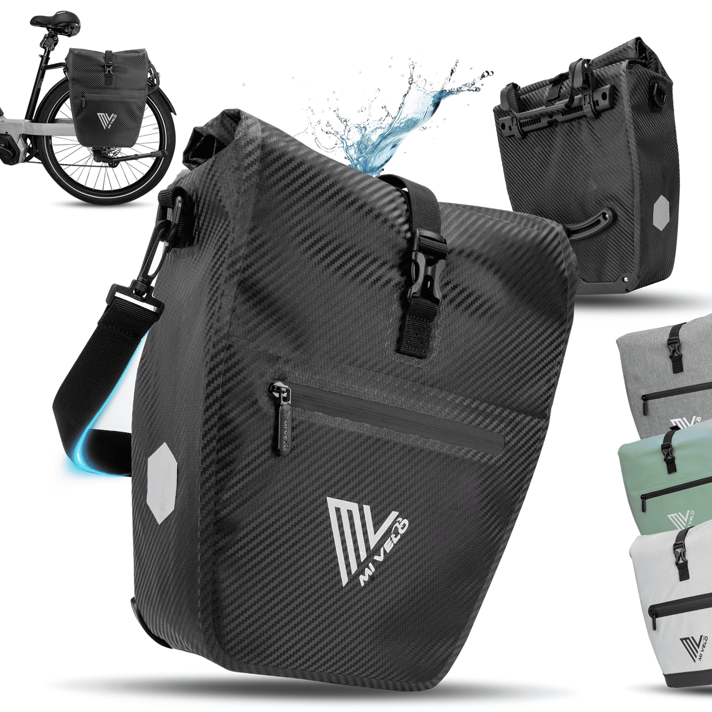 2in1 Fahrradtasche für Gepäckträger wasserdicht 25L "CAPAX"