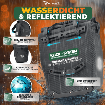 2in1 Fahrradtasche für Gepäckträger wasserdicht 25L "CAPAX"