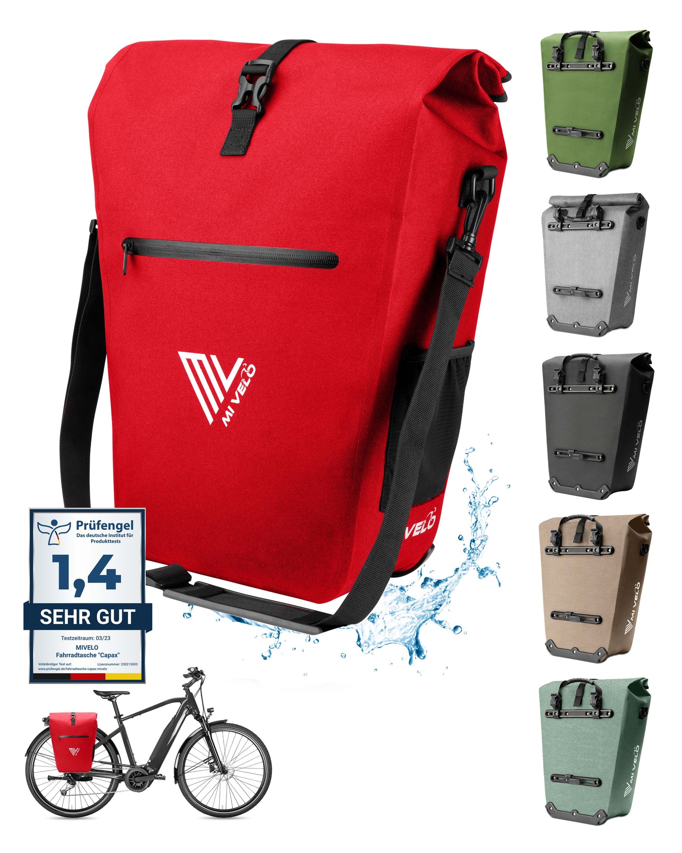 2in1 Fahrradtasche für Gepäckträger wasserdicht 25L "CAPAX"