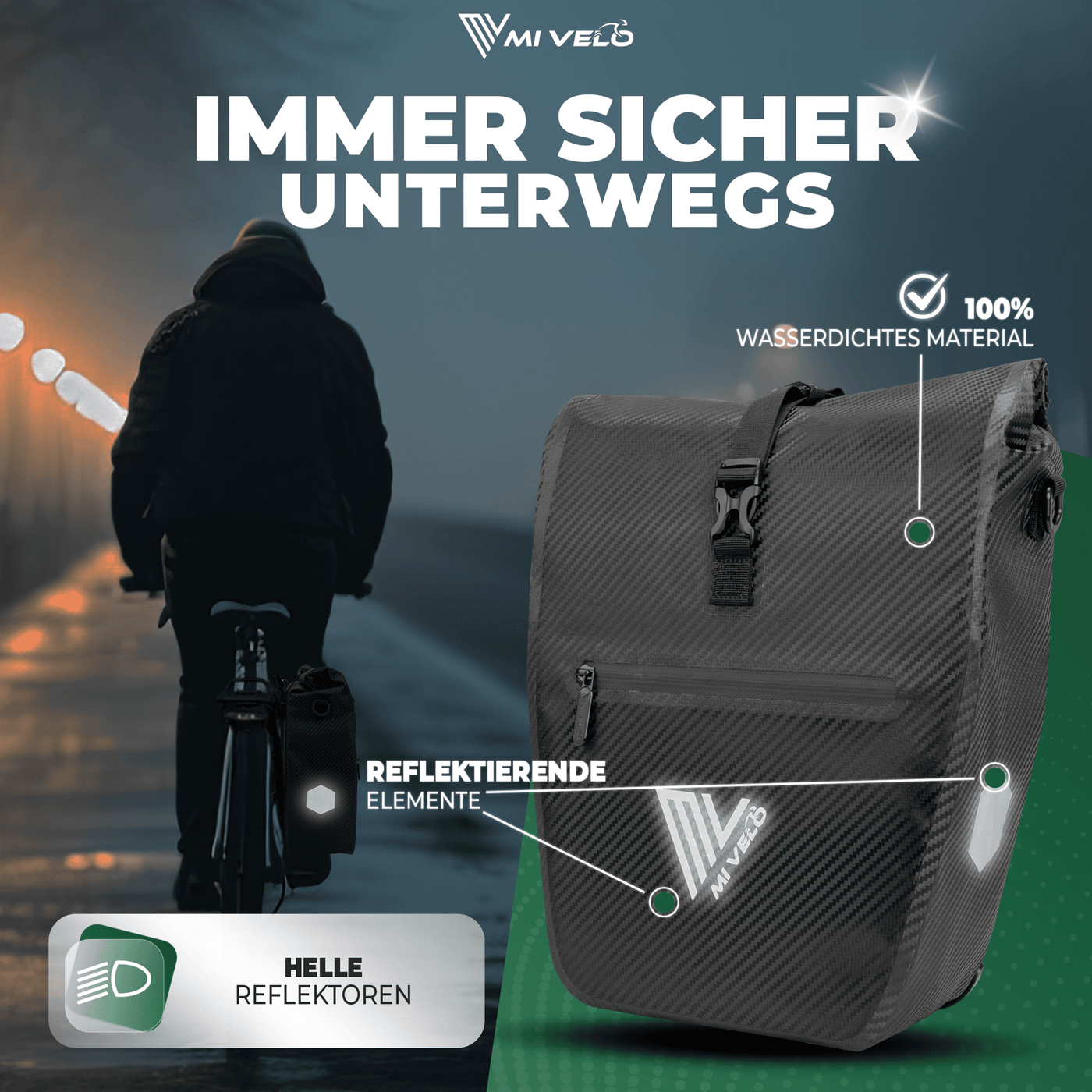 2in1 Fahrradtasche für Gepäckträger wasserdicht 25L "CAPAX"