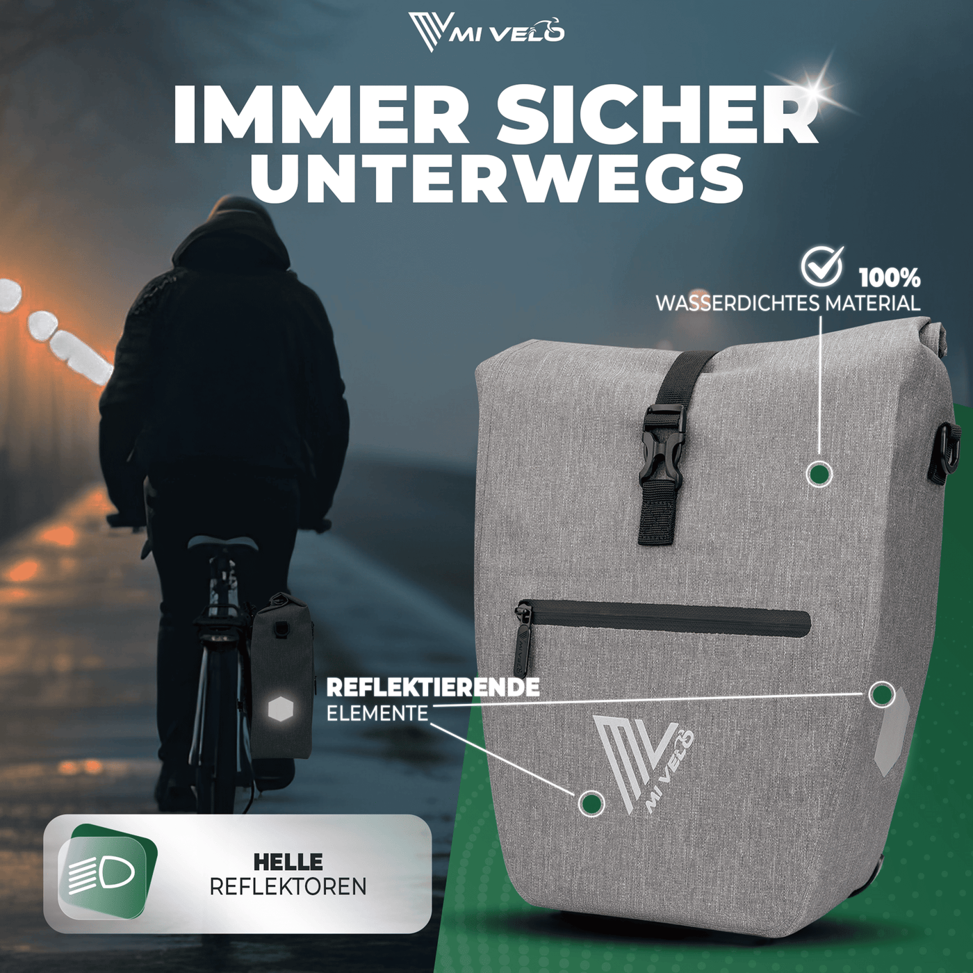 2in1 Fahrradtasche für Gepäckträger wasserdicht 25L "CAPAX"