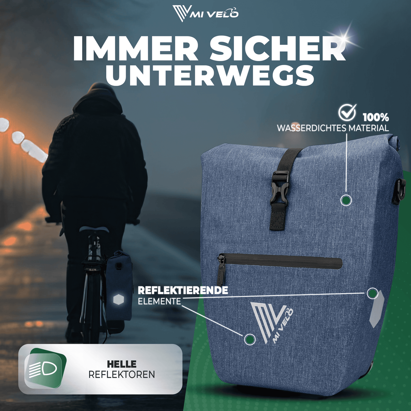 2in1 Fahrradtasche für Gepäckträger wasserdicht 25L "CAPAX"