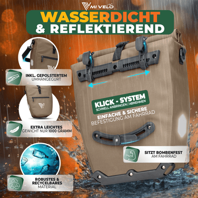 2in1 Fahrradtasche für Gepäckträger wasserdicht 25L "CAPAX"