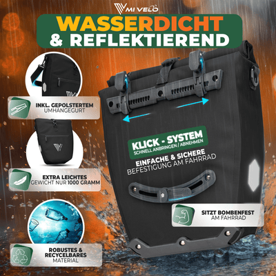 2in1 Fahrradtasche für Gepäckträger wasserdicht 25L "CAPAX"