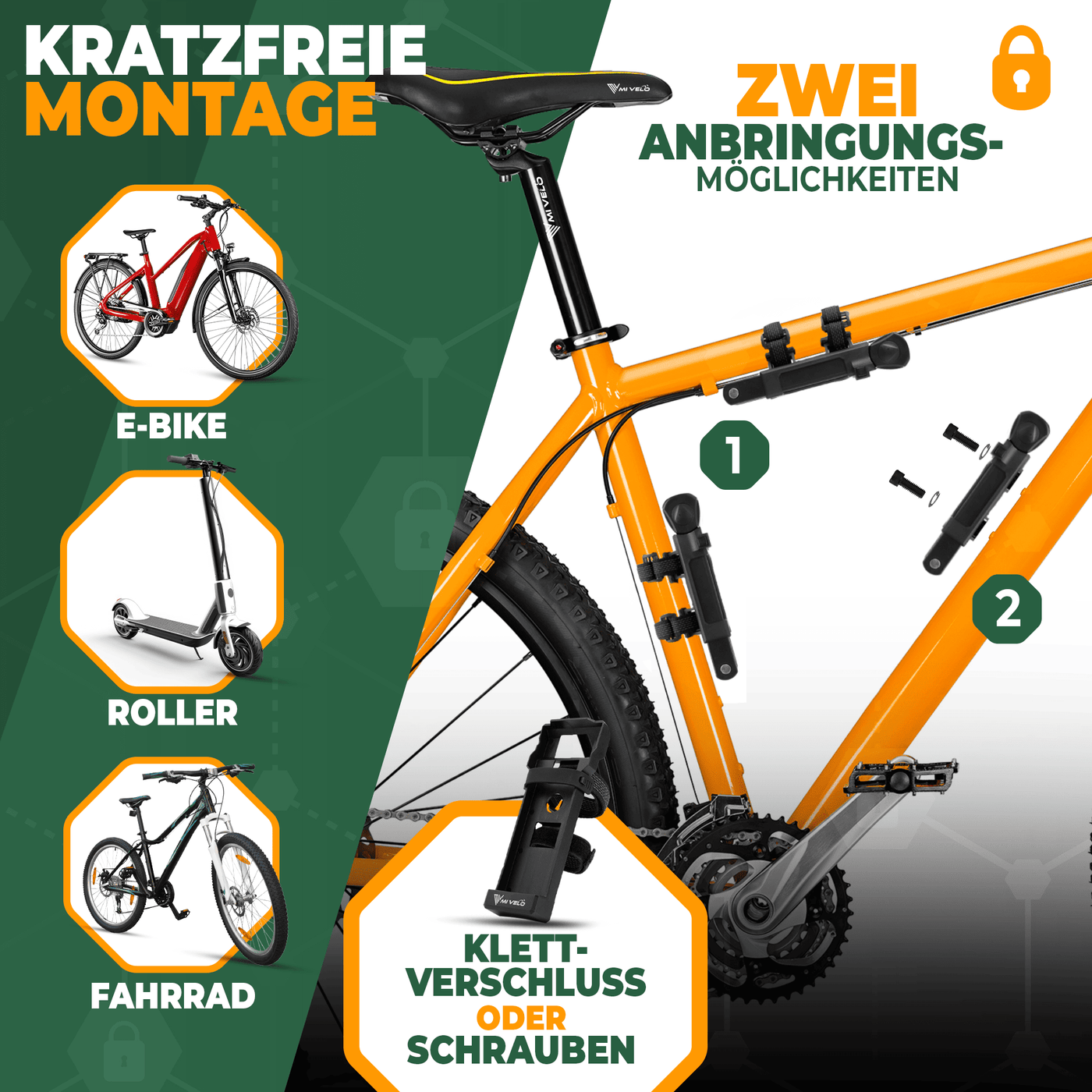 Fahrradschloss Faltschloss mit Zahlencode 120cm lang