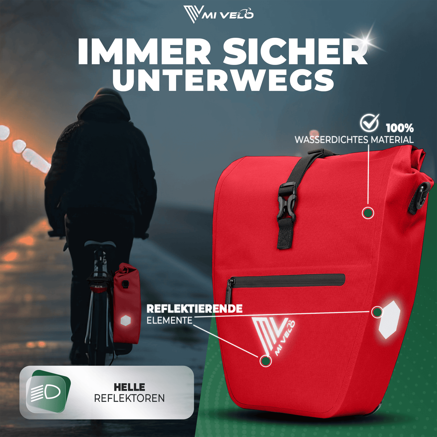 2in1 Fahrradtasche für Gepäckträger wasserdicht 25L "CAPAX"