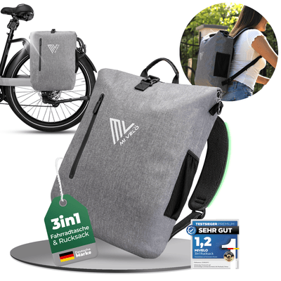 3in1 Fahrradtasche & Rucksack wasserdicht 20L "PRIMUS"