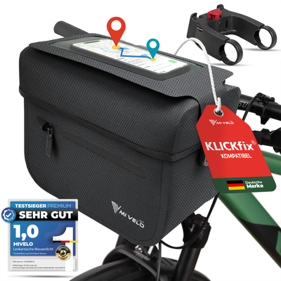Lenkertasche Fahrrad KLICKfix 100% wasserdicht "BOB"