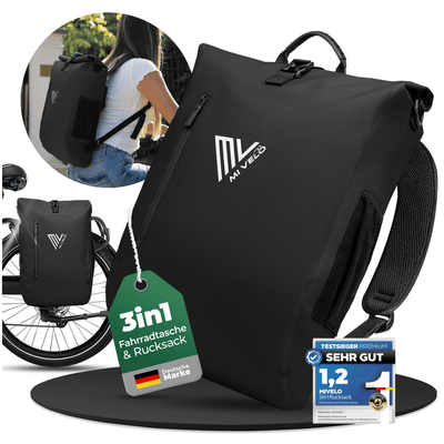 3in1 Fahrradtasche & Rucksack wasserdicht 20L "PRIMUS"