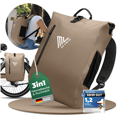 3in1 Fahrradtasche & Rucksack wasserdicht 20L "PRIMUS"