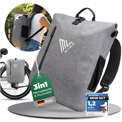 3in1 Fahrradtasche & Rucksack wasserdicht 20L "PRIMUS"